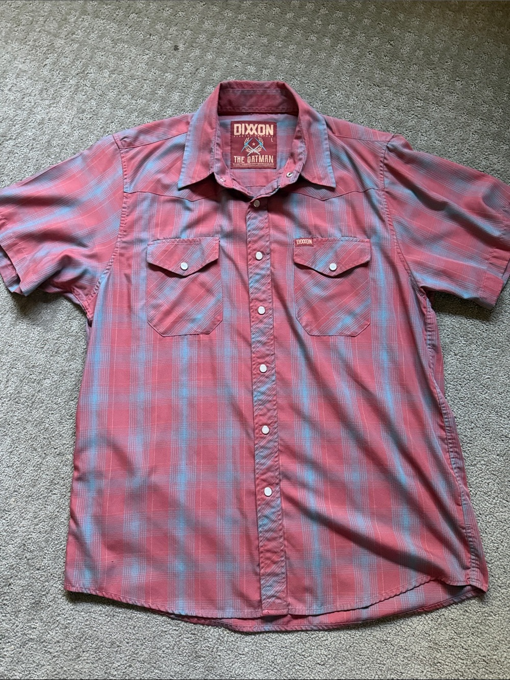 DIXXON Red and Blue Plaid Short-Sleeve Western Shirt
